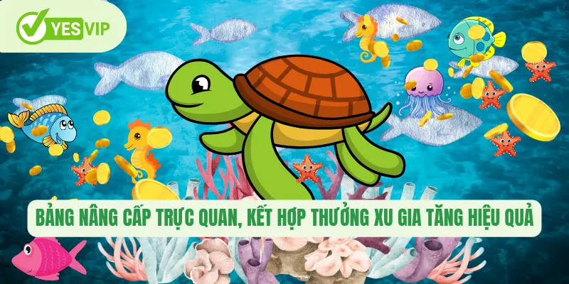 Bảng nâng cấp trực quan, kết hợp thưởng xu gia tăng hiệu quả